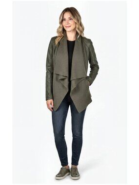 BLANKNYC All or nothing Faux Leather Jacket, Green, Womens Size X-Small